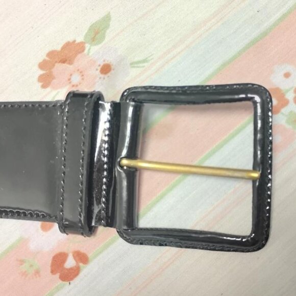 ❤️MIU MIU Italy Black Leather Wide Waist Belt Size 75 / 30